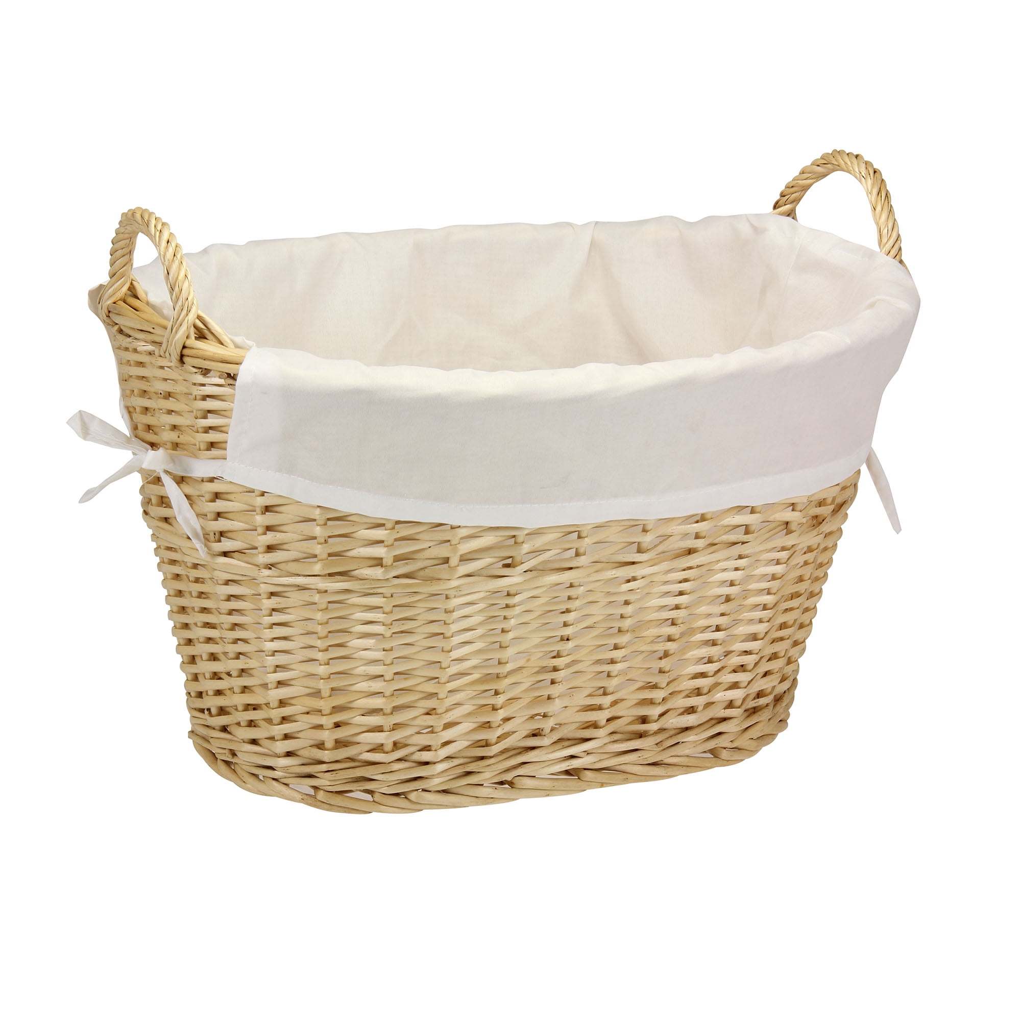 Household Essentials Wicker Laundry Basket with Handles, Handwoven Willow, Removable and Washable Liner, Great for Carrying Laundry or Storing Linens - Walmart.com