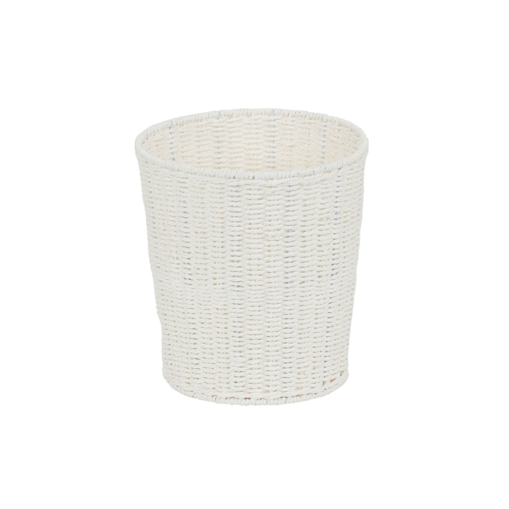White Woven Paper Rope Office Waste Basket