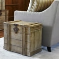 thumbnail image 1 of Household Essentials Antiqued Decorative Trunk, Small, Chinese Fir Panel and MDF, Smooth Backing and Metal Hinge Accent, Flat Top and Stay-Open Lid, 1 of 3