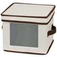 thumbnail image 1 of Household Essentials China Plate Storage Box, Holds 12 Dessert Plates or Bowls, Windowed Panel, Sturdy Frame and Reinforced Handles, Felt Cushions, Fully Removable Lid, 1 of 8