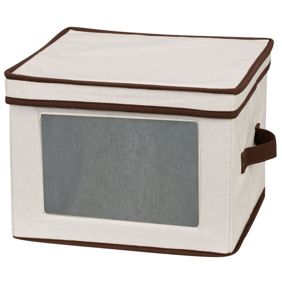 Household Essentials Dinner Plate Storage Box, Strong Frame and Handles, Windowed Panel, Fully Removable Lid, Stackable and Foldable, Perfect for Preserving Your Dinnerware