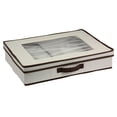 thumbnail image 1 of Household Essentials Flatware Storage Box, Windowed Lid and Front Handle, 8 Compartment Lift-out Tray, 4 Fabric Pouches, Perfect for Special Occasion Flatware, 1 of 7