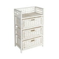thumbnail image 1 of Household Essentials Woven 3 Drawer Chest with Cutout Handles, Paper Rope, White, 1 of 9
