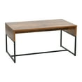 thumbnail image 1 of Household Essentials Wrap Rectangular Coffee Table Rustic Hickory Wood Grain and Black Metal, 1 of 8