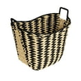 thumbnail image 1 of Household Essentials Zigzag Woven Paper Rope Basket, Black and Natural, 1 of 5