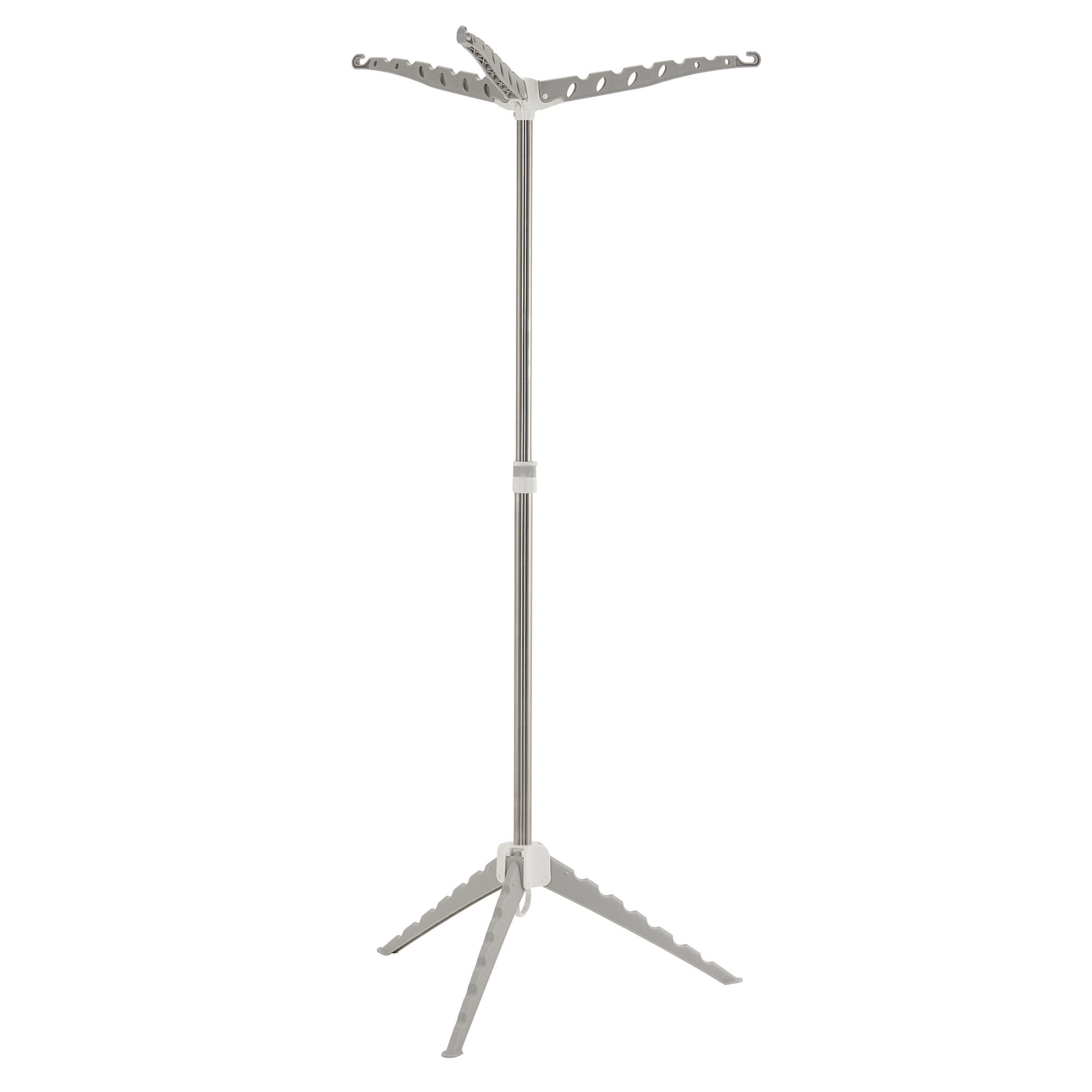 Gray Collapsible Tripod Clothes Drying Rack with Adjustable Height