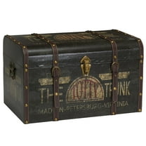 Household Essentials 22" TOTTY Vintage Storage Trunk, Green and Black