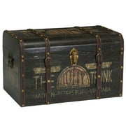 Household Essentials 22 TOTTY Vintage Storage Trunk, Green and Black