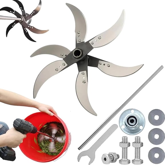 Household Farming Grass Shredder Knife Blades,2026NEW Stainless Steel Shredder Knife,Heavy-duty grass shredding blade with 12 Mounting Holes,Mproved Efficiency Vegetables and Livestock Feed