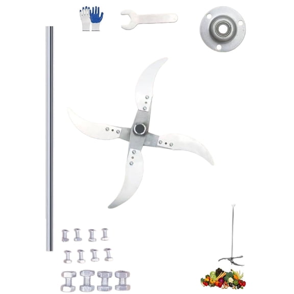 Household Farming Grass Shredder Knife Blades,Adjustable Diameter Vegetable Shredder Set with 12 Mounting Holes 8 Blades,Easy to Use Grass Cutter Vegetables Fruits Chopper