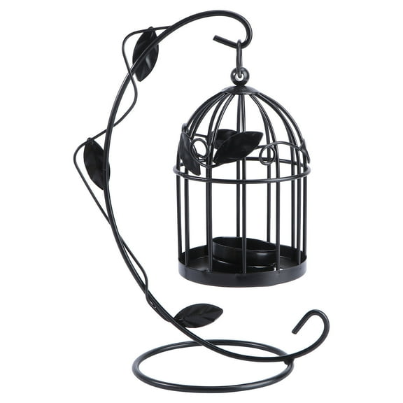 Desktop Candleholder Birdcage Halloween Outdoor Tealight Black