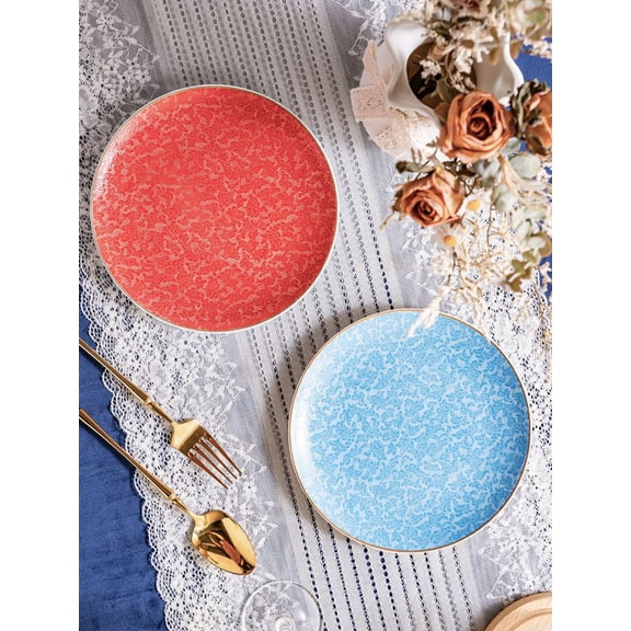 Household Gold-rimmed Luxury Dinner Plates Ceramic Tableware Wedding Fashion Western-style Dinner Plates