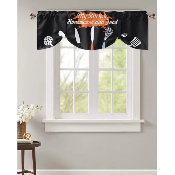 Household Goods Window Valance Curtain Kitchen Cafe Short Curtains Living Room Tie-Up Valance Curtain