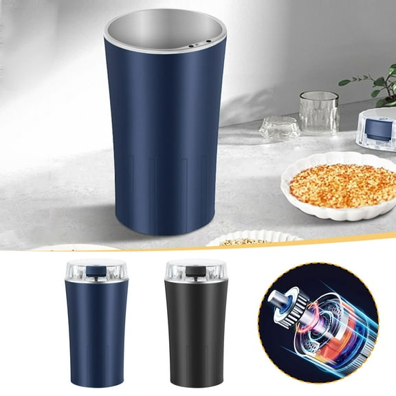 Household Grinding Machine, Eight Blade Grain Grinder Featuring Blue and White Bicolor Design for Coffee Beans and Dry Spices, Compact Electric Mill for Kitchen and Home Use, Easy To Clean Blahzhy