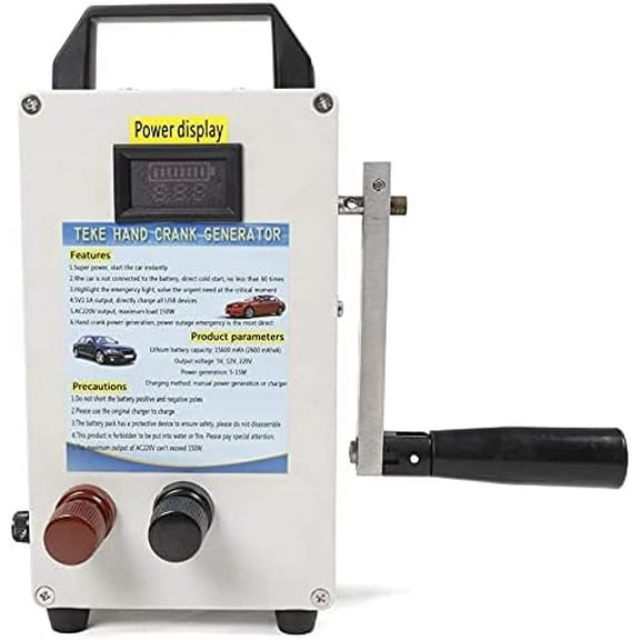 Household Hand Crank Generator,150W 110V Emergency Manual Power Supply Emergency Charger USB Output Camping Outdoor