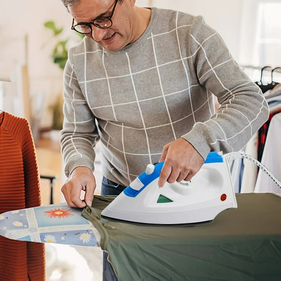 Household Handheld Steam Iron, 1200W, Five-Temperature Adjustment, Nonstick Soleplate, Thermostat Control, Portable for Clothes, Plastic, Blue