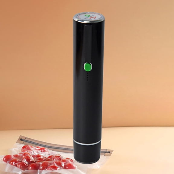 Household Handheld Vacuum Sealer for Food Preservation Portable Compression Bag Sealing Machine with Compact Design and Easy Storage, 7.56*1.83*1.54 inch, Black