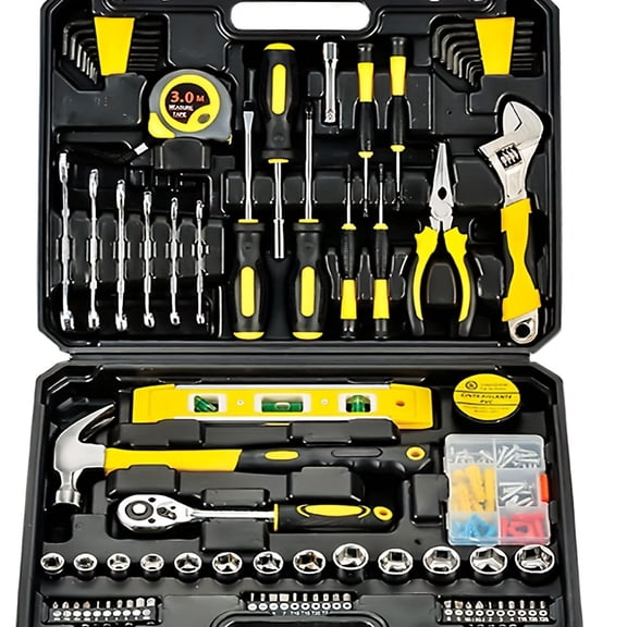 Household Hardware Basic Tool Kit, Wrench Screwdriver Kit, 108pcs Household Hardware Basic Tool Kit Wrench Screwdriver Socket Extension with Storage Box