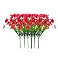 thumbnail image 1 of Household Imitation Clearance! FNGZ Artificial Flower Single Color 6Pc Rose Red, 6Pc Artificial Flowers Bouquet Decoration Bridal Wedding Flower Real Latex Home Artificial Flowers Set, 1 of 9