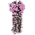 thumbnail image 1 of Household Imitation Clearance! FNGZ Simulation Violet Wall Hanging Family Wedding Garden Courtyard Flower Decoration Ivy Hanging Basket Garland Pink 2 Pack, 2Pc, 1 of 9