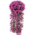 thumbnail image 1 of Household Imitation Clearance! FNGZ Simulation Violet Wall Hanging Family Wedding Garden Courtyard Flower Decoration Ivy Hanging Basket Garland Purple 2 Pack, 2Pc, 1 of 9