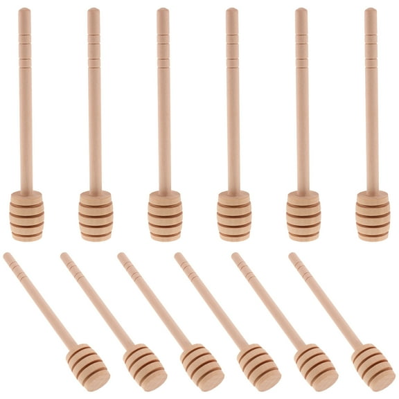 Wooden Sticks for Stirring Coffee and Tea 12pcs Khaki Small Spoon for Drinking Use
