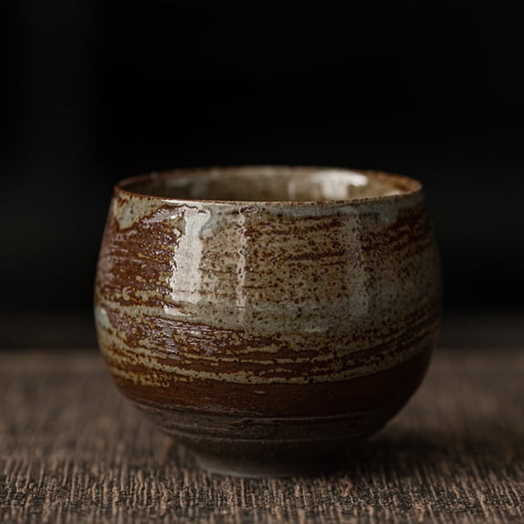Household Japanese Stoneware Tea Cup Ancient Style 80ml Master Cup Retro Handmade Coffee Mug Living Room