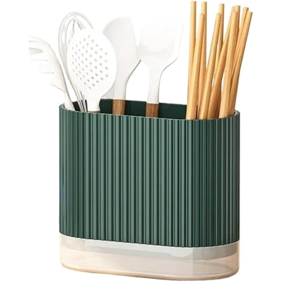 Household Kitchen Chopstick Holder Spoon Storage Box Drain Rack Wall Mounted Non Perforated Countertop Tableware Chopstick Cage(White)