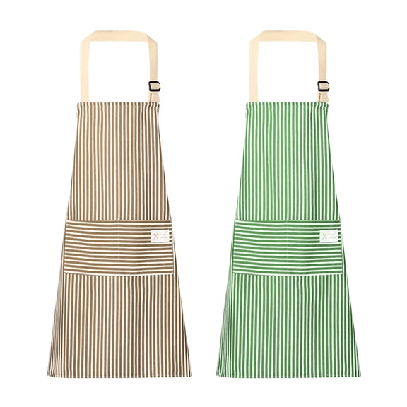 Household Kitchen Cotton Linen Apron - Sleeveless Smock Work Clothes, Stain-Resistant Cooking Apron with Large Pocket, Adjustable Neck Hanging Design, 72X65CM, 2-Pack