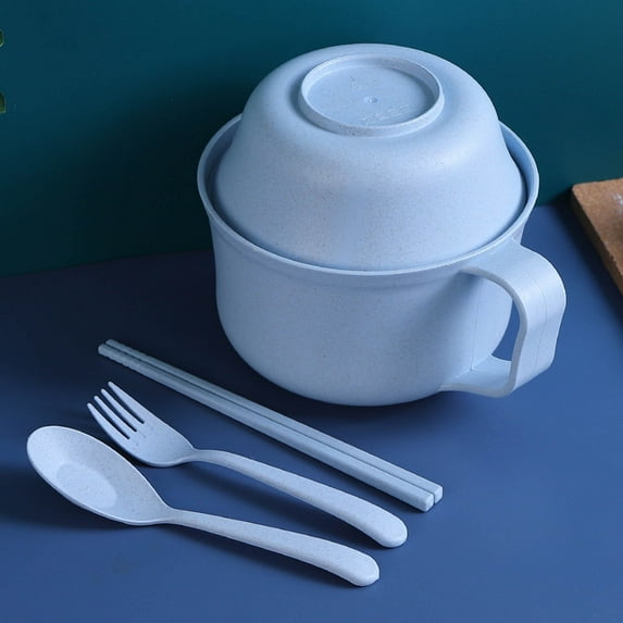 Household Kitchen Dinnerware Bowl Sets Eco Biodegradable Unbreakable Bowls Dinnerware with Fork, Spoon, Cup, Chopsticks Children Tableware Set,Kitchen Supplies