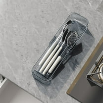 Household Kitchen Drawer Storage Box, Retractable Partition, Clear Plastic, Tableware Organizer, Expandable Design, Suitable for Utensils and More