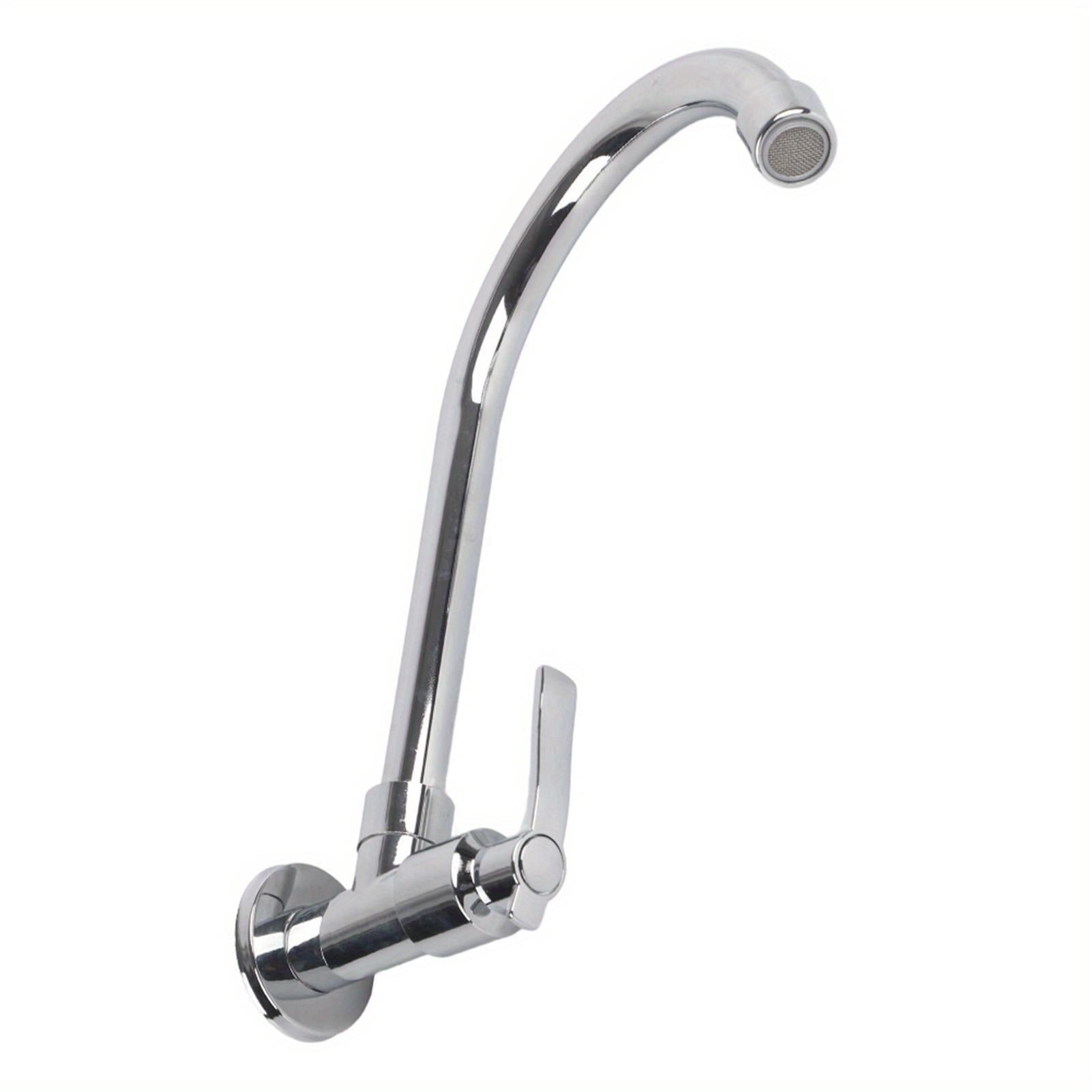 Household Kitchen Faucet Single Cold Wall Mounted Faucet Tap G1/2in (Without Hose)