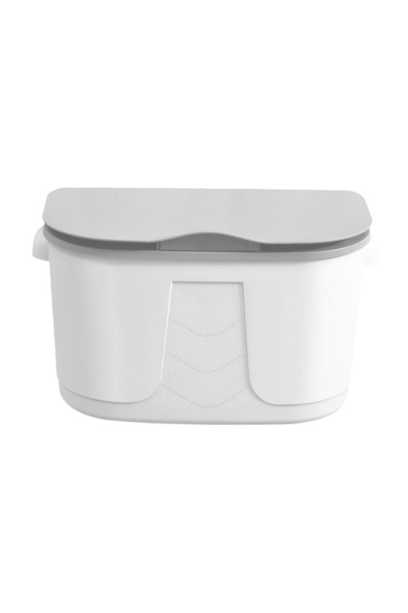 Household Kitchen Garbage Storage Bin, Desktop Hanging Tea Dregs Trash Can with Lid, Kitchen Wall Mounted Trash Can, White