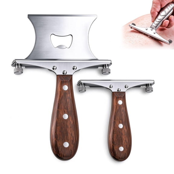 Household Kitchen Handmade Metal Pig Hair Scraper, With Interchangeable Metal Scraping Head, For Pig Hair Scraper and Fish Scale Remover,Stainless Steel