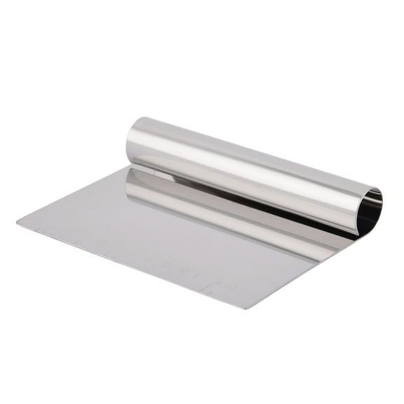 Household Kitchen Stainless Steel Pastry Scraper Cutter Chopper Silver Tone