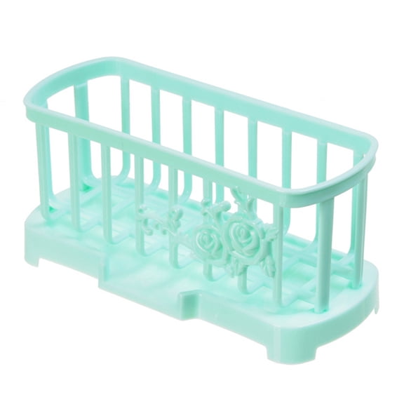 Household Kitchen Storage Rack, Sponge Storage Box, Dish Sink Drainer Organizers for Bathroom Kitchen,3.7X7.7X3.5In(Green)