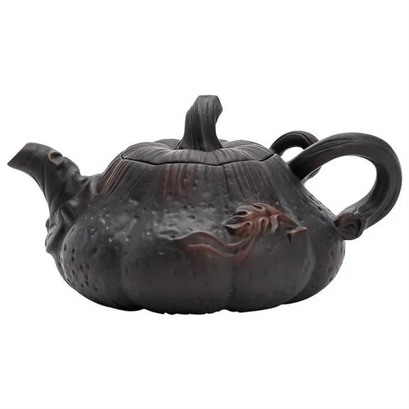 Household Kung Fu Tea Set Small Single Teapot Tea Making Device Qingxi Purple Pottery Pumpkin Pot Antique Relief Ceramic Teapot