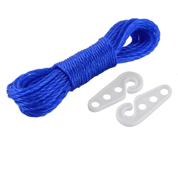 Household Laundry Outdoor Nylon Clothes Rope Line Clothesline Blue 10m Length