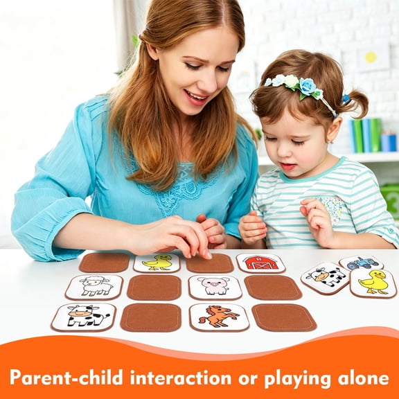 Household Leisure Game, Reliable Felt Farm Animal Matching Set, Tear-proof Structure, Fun for Various Daily Scenarios