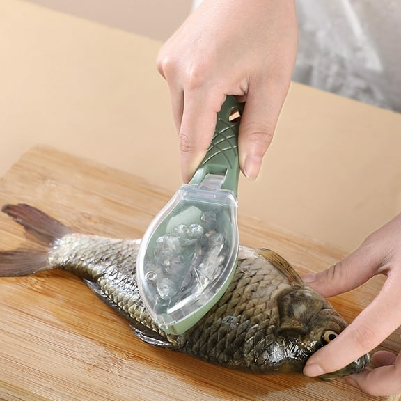 Household With Lid Fish Scale Planer Manual Fish Scale Machine To Beat Fish Scale/ Household Fish Scaler With Cover Kitchen Fish Killing Tool Manual Fish Scaler Scraper Fish Scaler Green