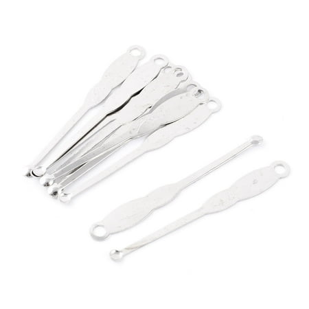 Household Metal Ear Cleaner Curette Wax Removal Tool Earpick Silver Tone 10 Pcs