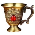 thumbnail image 1 of Household Metal White Wine Glass, Alloy Pattern Gemstoned Decoration Classical Wineware, Retro Drinking Cup for Home and Bar Use Unique Vintage Design for Tea Juice and Wine and Smooth Finish, 1 of 6