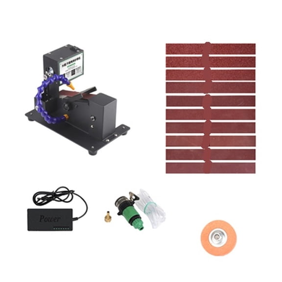 Household Mini Water Abrasive Belt Machine Mini Electric Polishing Machine Knife Table Sandpaper Belt Grinding Machine ,Easy Operation
