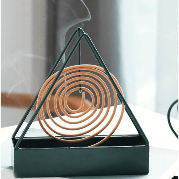Household Mosquito Repellent Coil Rack, Small Triangular Wrought Iron Mosquito Coil Holder for Home, Durable Aromatherapy Stove, Stable Ash Tray Design, Versatile Hanging Hook B