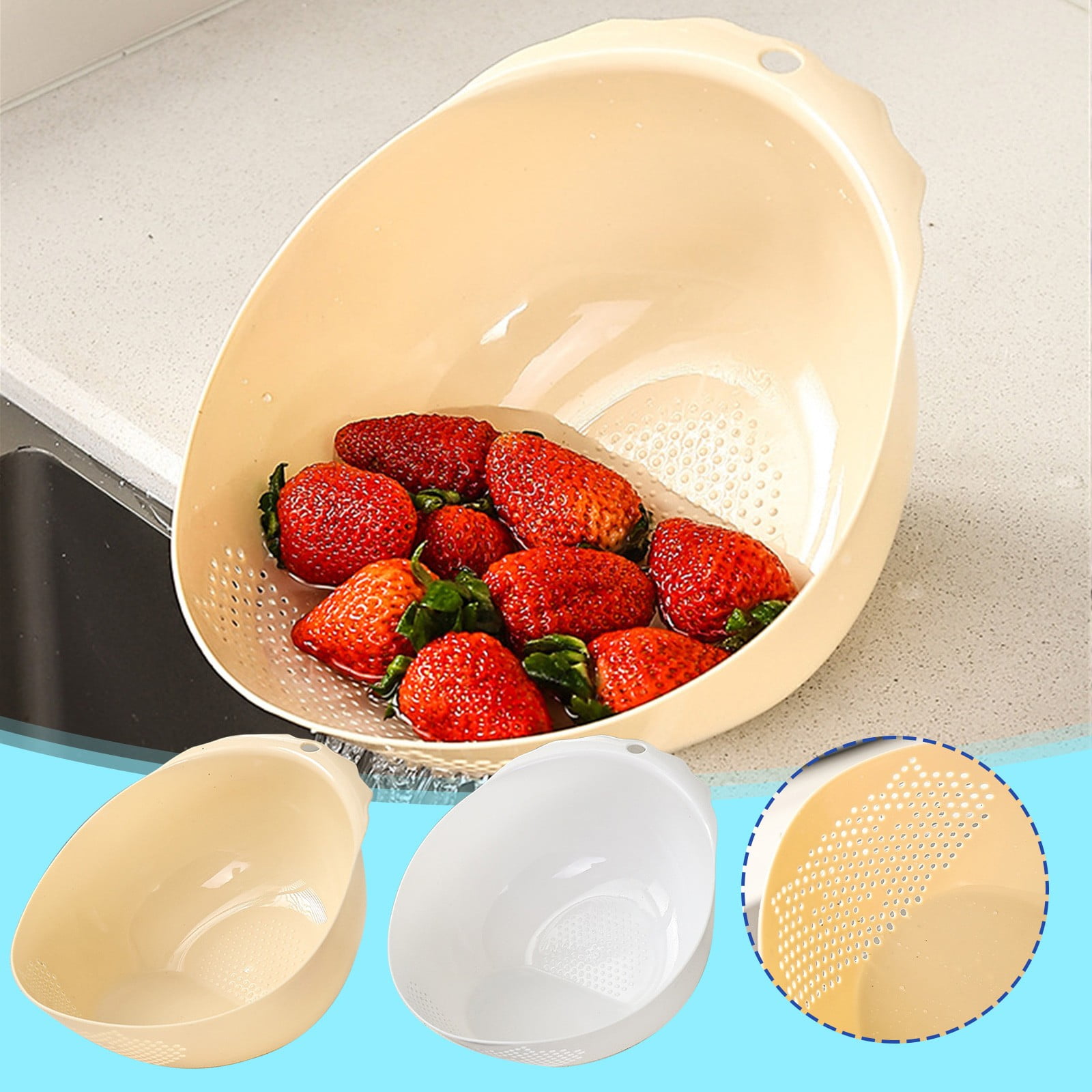 Household Multifunctional Drainage Basket And Rice Sieve Durable ...