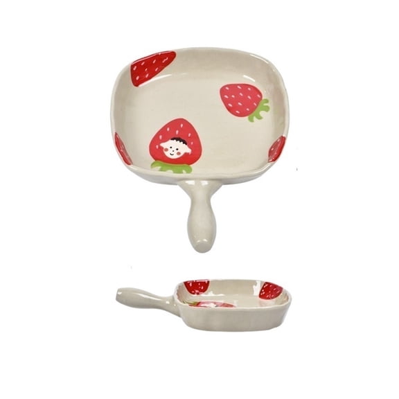 Household Multifunctional High-temperature Resistant Ceramic Underglaze Color Baking Tray Single Handle Microwave Baking Tray