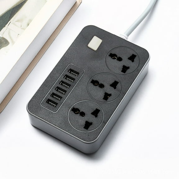 Household Multifunctional Power Strip Surge Protector with 3 AC Outlets 6 USB Charging Ports Overload Protection Smart Design for Home Office Use