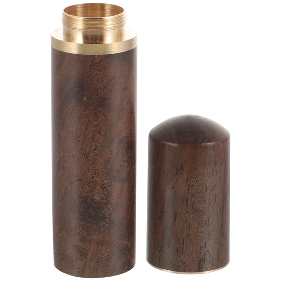 STRANDCHIC Compact Wooden Needle Case Coffee Color Needle Holder for Daily Sewing and Craft Use