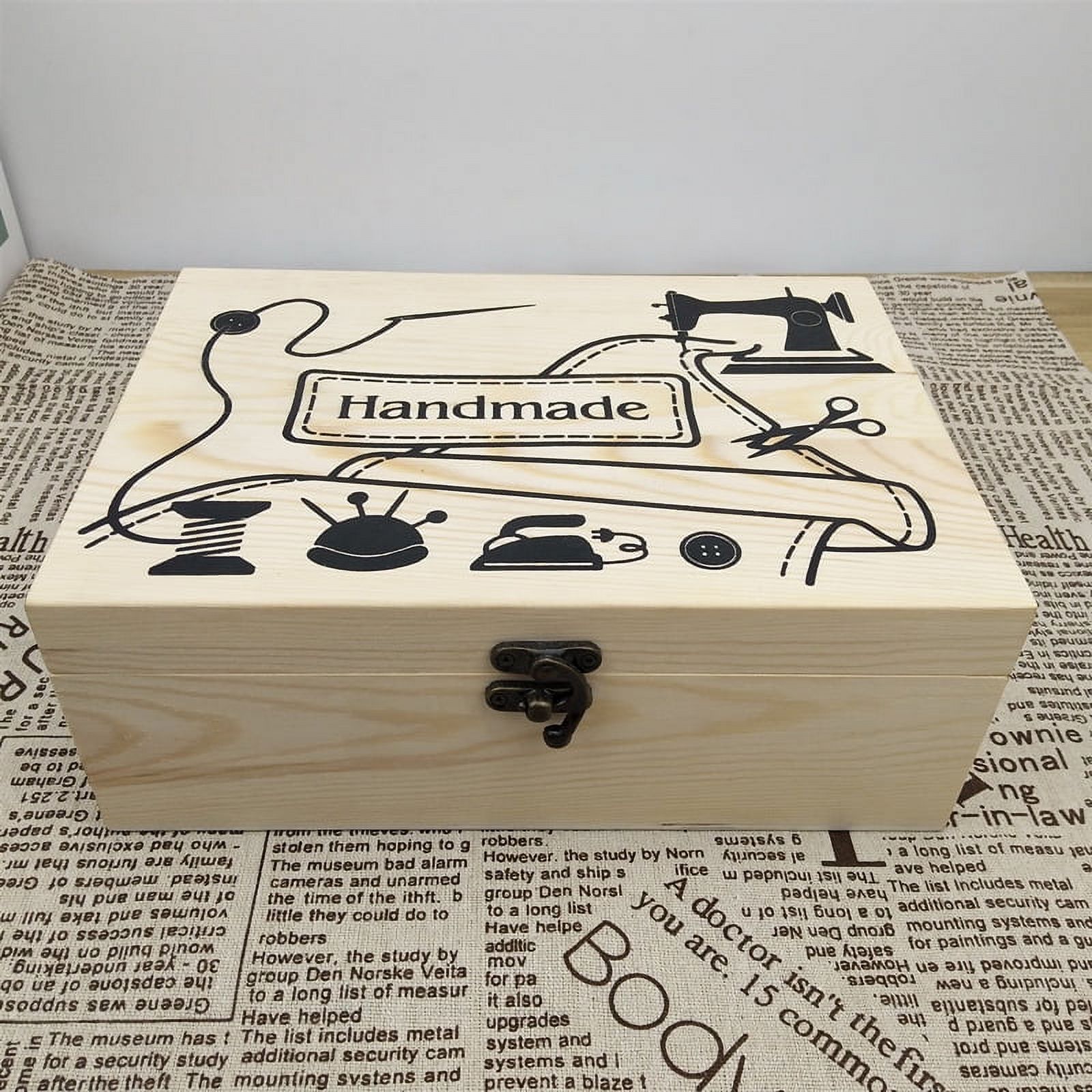 Household Needle Sewing Tool Basket Wood Sewing Tools Box Small Wood