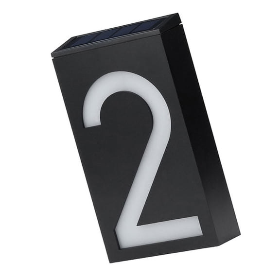 Household Organizer Led Solar House Number Light LED Illuminated Address Plaque for Houses Address Numbers Solar Powered LED Address Sign for Home Villa Yard Street